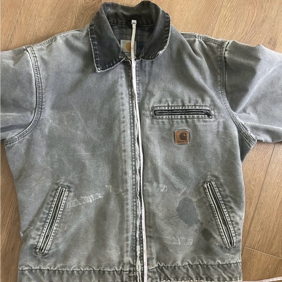 Vintage 90s Grey Faded Carhartt Detroit Jacket - Picture 9 of 14